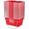 VEVOR Cestino della Spesa, Cestino della Spesa Portatile Utilizzato Sfuso per Spesa Supermercato al Dettaglio, in Plastica Resistente con Manico Supporto, 21 Litri 20 Pezzi, 420 x 300 x 210 mm Rosso