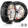 VEVOR Catene da Neve 2 Pezzi, Catene da Neve per Trazione di Emergenza per Auto, SUV, Camion, Catene da Neve in Acciaio Legato al Manganese, per 225/70-15, 235/60-16, 235/50-18, 245/45-18, 245/45-17