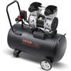 VEVOR Compressore d'Aria, Serbatoio in Acciaio 60 L Compressore d'Aria Senza Olio, Compressore Portatile Ultra Silenzioso da 78 dB per Riparazioni Auto, Gonfiaggio Pneumatici, Verniciatura a Spruzzo
