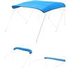 VEVOR Tendalino per Barca a 4 Archi in Poliestere 600D, Tendalino Parasole Impermeabile per Barca con Borsa Portaoggetti, Senza Palo di Supporto, Larghezza 231 a 244 cm Blu Pacifico