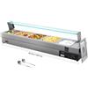 VEVOR Scaldavivande Commerciale da Banco Scaldavivande Elettrico 1500 W a Vapore con 5 Contenitori in Acciaio Inox Temperatura Regolabile tra 30 e 80 °C per Catering, Buffet Feste