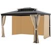 VEVOR Tenda da Gazebo Riservatezza Impermeabile per Esterni, 281 x 341 x 214 cm, Tenda di Ricambio Universale a 4 Pannelli con Cerniera per Patio Baldacchino, Cortile Solo Tende, Cachi