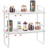 VEVOR Organizzatore per Ripiani Regolabili per Mobili, Ripiano Espandibile a 2 Livelli di Stoccaggio per Dispensa, Organizzatore Impilabili da Banco per Cucina, Bagno, Bianco 650x220x500 mm