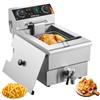 VEVOR Friggitrice Professionale Elettrica 3000W con Cestello, Friggitrice a Olio Singolo in Acciaio Inox 11 L con Controllo Tempo e Temperatura, Protezione Surriscaldamento, Uso Cucina Ristorante