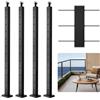 VEVOR Set di Ringhiera 4 Pz per Recinzione da Balcone 1067x100x100 mm Palo per Pannello da Giardino Balcone Ponte, Kit di Palo per Balaustrata da Terrazza, Nero, 4JZLGZXHS106URZU0001V0