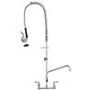 VEVOR Rubinetto Commerciale con Spruzzatore Pre-risciacquo, Altezza 1110 mm Interasse 203 mm Bocca Girevole 305 mm Montaggio a Parete, Dispositivo Ottone Getto Abbassante, Lavello da 1/2/3 Scomparto