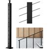 VEVOR Ringhiera per Recinzione da Balcone 914x100x100 mm da Giardino Balcone Gradini in Acciaio Inox, Kit di Palo per Balaustrata da Terrazza, 1JZLGZXHS914YIVIS001V0