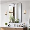 VEVOR Specchio da Trucco da Parete, Specchio 1220 x 915 mm con Cornice in Lega di Alluminio e Pellicola Antideflagrante, Specchio Antigraffio con Staffa a Forma di Z, Adatto per Bagno Soggiorno