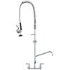 VEVOR Rubinetto Commerciale con Spruzzatore Pre-risciacquo, Altezza 1180 mm Interasse 203 mm Bocca Girevole 305 mm Montaggio a Parete, Dispositivo Ottone Getto Abbassante, Lavello da 1/2/3 Scomparto
