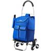 VEVOR Carrello Saliscale, Carrello Spesa Pieghevole 36L, Carrello Lavanderia, Carrello Saliscale con 6 Ruote e Borsa in Tessuto Oxford, Carrello Pieghevole per Lavanderia, Arrampicata Capacità 68 kg