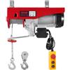 VEVOR Paranco Elettrico Doppio Cavo Carico max. 1200 kg, Telecomando a Filo 4,2 m, Altezza di Sollevamento Cavo Singolo 12 m, Paranco Arresto di Emergenza, Sollevatore per Garage, Magazzino, Fabbrica