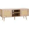 VEVOR Mobile TV in Rattan, Mobile TV Boho per TV, Moderno di metà secolo, Console TV in Rattan con Ripiani Regolabili per Soggiorno, Sala Multimediale, Studio, 1200 x 400 x 490 mm, 2 Ante 2 Cassetti
