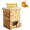 VEVOR Alveare in Legno Arnia 30 Favi, Alveare Legno di Abete Rivestito con Cera d'Api, 2 Cassette per Api Profonde + 1 Media, Set di Alveari Langstroth, Finestre in Acrilico Trasparente