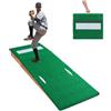 VEVOR Tumulo Portatile per Lanciatori di Baseball, 215,9 cm Ausili per Lancio di Softball all'Aperto da Esterno con Erba Sintetica Anti-Scolorimento, Gomma per Lancio, Base Regolabile, Verde