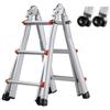 VEVOR Scala Telescopica Telaio a Forma di A, Scala Estensibile Compatta in Alluminio Carico 149,7 kg, Scala Pieghevole Portatile Multifunzione per Camper, Scala Telescopica per Scale Tetto Casa