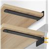 VEVOR Staffa per Mensola, 6 Pezzi, 210 x 100 x 45 mm, Staffe per Mensola Sospesa per Carichi Pesanti Staffa per Mensola a L, Opaca Spessa 5 mm, Staffa in Acciaio Capacità di Carico di 72,6 kg, Nero