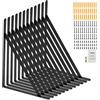 VEVOR Staffe per mensola, 460 x 305 mm, Staffa per mensola galleggiante per carichi pesanti, 12 pezzi, Staffa per mensola triangolare nera opaca spessa 3 mm, Acciaio con capacità carico 72,6kg