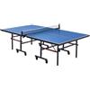 VEVOR Tavolo da Ping Pong Pieghevole in MDF per Interni, Tavolo da Ping Pong Portatile, con Rete a Morsetto Rapido e Ruote Bloccabili, Gioco da Ping Pong, Montaggio Facile, Piani del Tavolo da 18 mm