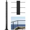 VEVOR Ringhiera per Recinzione da Balcone 914x108x68 mm da Giardino Balcone Fori a Forma L Acciaio Inox, Kit di Palo per Balaustrata da Terrazza, 1JZLGZXHS914IVCFL001V0