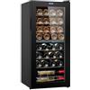 VEVOR Cantinetta per Vini Portabottiglie Capienza 32 Bottiglie, Frigo per Vini Doppia Zona Doppia Temperatura, Conservazione di Vini Rossi e Bianchi, Porta in Vetro Temperato con Protezione UV