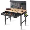 VEVOR Banco da Lavoro Altezza Regolabile 71,1-100,3 cm Carico 907kg da Garage