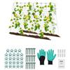 VEVOR Traliccio per Cetrioli per Piante Rampicanti 90 x 140 cm Set di Tralicci per Cetrioli Pieghevoli con Clip per Piante, Traliccio da Giardino in Metallo per Aiuole Rialzate, per Pomodori, Verdure