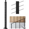 VEVOR Ringhiera per Recinzione da Balcone 914x108x68 mm Giardino Balcone con Finitura Spazzolata in Acciaio Inox, Kit di Palo per Balaustrata da Terrazza, 1JZLGZXHS91402OS1001V0