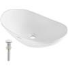 VEVOR Lavandino Moderno in Ceramica 60 x 36 cm Lavabo da Appoggio Bagno Bianco