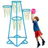 VEVOR Canestro da Basket per Bambini a 4 Cerchi, Supporto da Basket Portatile con Altezze Regolabili e 3 Palline, Set di Giocattoli da Basket per Interni Esterni, Giocattoli da Basket per Bambini, Blu