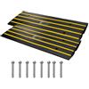 VEVOR Rampa Soglia Altezza 6,5 cm Rampe da Marciapiede in Gomma 2 Pezzi Capacità Carico 15 Tonnellate Rampa Accesso per Sedia a Rotelle Antiscivolo Estensibile per Porta d'Ingresso 122x40,5x6,5 cm