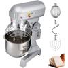 VEVOR Impastatrice Robot da Cucina, Impastatrice in Acciaio Inox 14L ca.,Potenza Nominale 600W, Regolabile (205/330/486 Giri/min), Ciotola in Acciaio Inox, Gancio per Impastare, Frusta, per Cucina