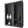 VEVOR Nicchia per Doccia, 40,6 x 81,3 cm Quattro Strati, Nicchia da Parete Incassata con Ripiano Mobile, 10,2 cm di Spessore, per Sapone, Angoli Quadrati, Sigillato Impermeabile, Nero