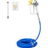 VEVOR Kit Tubo Flessibile per Verniciatura a Spruzzo Airless, Tubo Fibra Alta Pressione 15,24 m 248 Bar con Asta Prolunga 20,3 cm, Ugello e Protezione, Giunto Girevole 6,3 mm, per Case Edifici Ponti