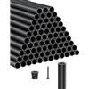 VEVOR Balaustre per Scale in Alluminio, Ringhiera in Metallo Tondo Impermeabile per Ponte Cavo con Tappi e Viti, per Scale, Portico, Patio, Recinzione, Nero Opaco da 19 x 914 mm, 101 Pezzi
