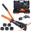 VEVOR Utensile per Crimpatura Idraulica per Tubi in Rame, Pinza per Pressatura con Ganasce a Cambio Rapido V12, V15, V18, V22, V28, Kit Pressa Girevole a 360° per Raccordi a T Azionati Idraulicamente