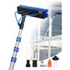 VEVOR Kit Palo Alimentato ad Acqua, Palo per Pulizia dei Pannelli Solari 3,6 m con Manico Estensibile, Testina della Spazzola Girevole a 180° Tubo Flessibile 20 m, per Ponte Pannello Solare Roulotte