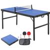 VEVOR Tavolo da Ping Pong, Taglia Media, Set da Tavolo da Ping Pong Completo Portatile Pieghevole per Interni, con Rete, 2 Racchette, 3 Palline, Borsa per Trasporto, Maniglia (Non Richiede Montaggio)