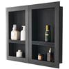 VEVOR Nicchia per Doccia, 40,6 x 61,0 cm Quattro Strati, Nicchia da Parete Incassata con Ripiano Mobile, 10,2 cm di Spessore, per Sapone, Angoli Quadrati, Sigillato Impermeabile, Nero