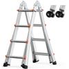 VEVOR Scala Telescopica con Telaio ad A, Scala Estensibile Compatta in Alluminio, 4.670 mm, Scala per Camper Pieghevole Portatile Multifunzione per Compiti, Tetto per Interni ed Esterni, 149,7kg