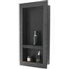 VEVOR Nicchia per Doccia, 40,6 x 71,1 x 10,2 cm con Ripiano Divisorio Mobile, Moderno Contenitore per Sapone, Angoli Squadrati, Nicchia Doccia Impermeabile Sigillato in Plastica, Nero
