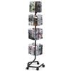 VEVOR Espositore per Biglietti d'Auguri 410 x 380 x 1550 mm Porta Cartoline Girevole 360° Espositore per Brochure a 4 Livelli con 32 Tasche per Cartoline con 5 Ruote (2 Bloccabili) per Negozi, Mostre