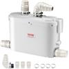 VEVOR Pompa Maceratrice per WC Fognario, 500 W, Portata 110 LPM, Prevalenza 8 m, con 4 Ingressi per l'Acqua, Macchina per Smaltimento delle Acque Reflue per Cucina, Seminterrato, Doccia