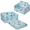 VEVOR Seggiolone per Bambini Pieghevole, 2 in 1, Divano Letto per Bambini, Divano in Schiuma Morbido, Sdraietta Trasformabile per Bambini, Sedia Bambini, Mobili Sala Giochi, Regali per Bambini, Blu