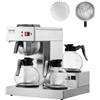 VEVOR Macchina da Caffè Commerciale 3 Piastra Scaldavivande, Macchina da Caffè 3 Caraffe in Vetro Accessori Inclusi, Caffettiera a Filtro Commerciale in Acciaio Inox per Ristorante, Ufficio, Bar