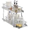 VEVOR Organizer Estensibile per Armadio 215 x 533 x 385 mm, Ripiani Estraibili per Carichi Pesanti, Cassetti Estraibili in Acciaio Cromato, Cassetto per Armadio Cucina Domestico Bagno Sotto Lavandino
