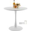 VEVOR Tavolo da Pranzo Rotondo da 800 mm Tavolo in Legno, Carico 113,4 kg Mobili Circolari Moderni, con Base a Piedistallo in Design Tulipano, per Cucina di Casa Soggiorno, Bianco, Solo Tavolo