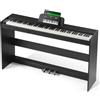 VEVOR Pianoforte Digitale 88 Tasti Completamente Pesati, Tastiera Elettrica Set Pianoforte con Doppia Tastiera, Altoparlanti, Supporto, Cuffie, Pianoforte 200 Suoni e Ritmi, Bluetooth USB MIDI