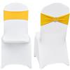 VEVOR Coprisedia Pieghevole in Spandex Elasticizzato 30 set, Coprisedia Universale con Telai per Sedia, Fodere Protettive Lavabili Rimovibili, per Matrimoni, Vacanze, Banchetti, Feste, Oro e Bianco