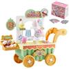 VEVOR Carretto dei Gelati per Bambini, 27 Pezzi di Accessori, Negozio di Giochi di Finzione con Carrello Portaoggetti con Soldi Finti, Effetti Sonori e Luminosi, Giocattoli Educativi Verde