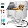 VEVOR Stazione di Lavaggio per Cani con Sollevamento Elettrico, Vasca per Toelettatura per Animali Domestici in Acciaio Inox da 127 cm con Filtro per Acqua, per Più Animali Domestici, Porta Sinistra